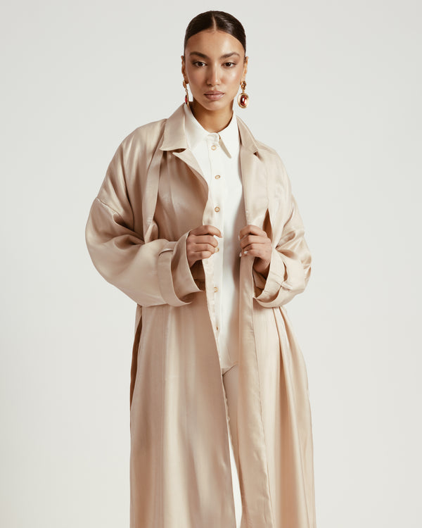 Shimmer Trench in Beige