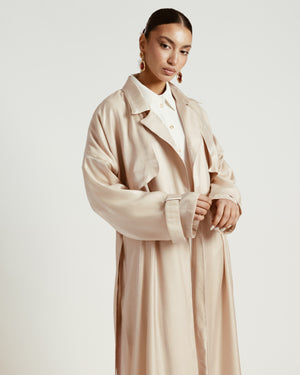 Shimmer Trench in Beige