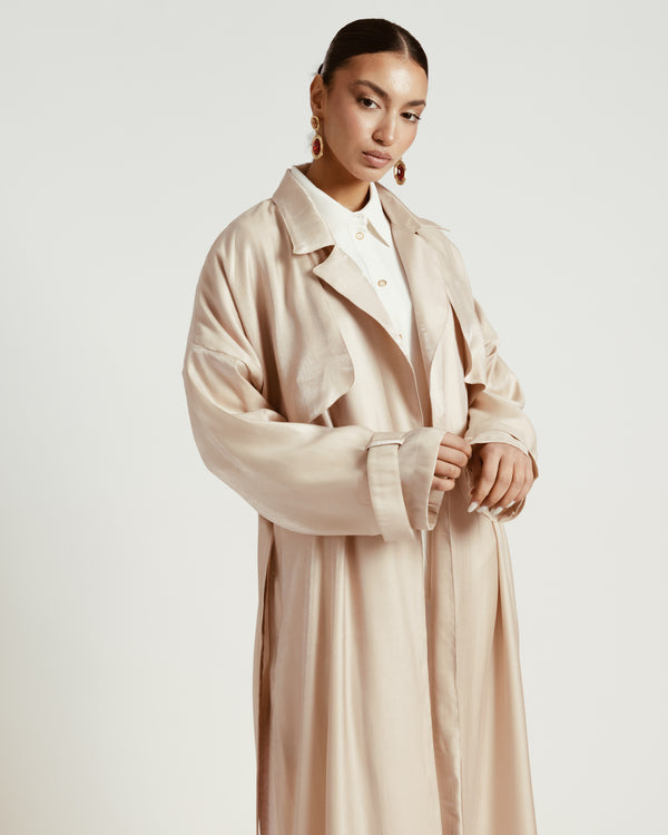 Shimmer Trench in Beige