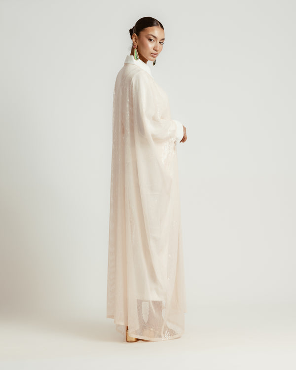 Sequin Kaftan in Nude
