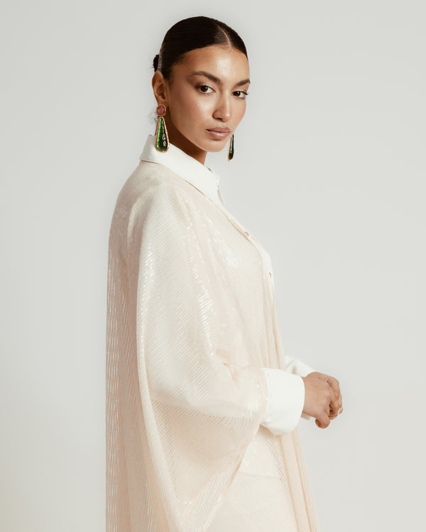 Sequin Kaftan in Nude