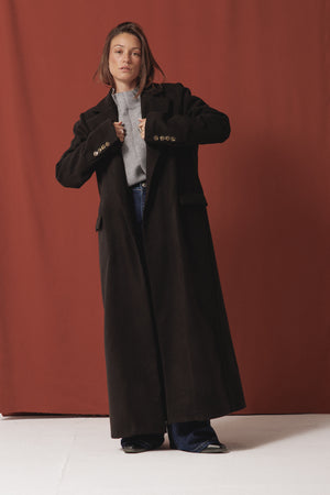 Structured Wool Coat in Black