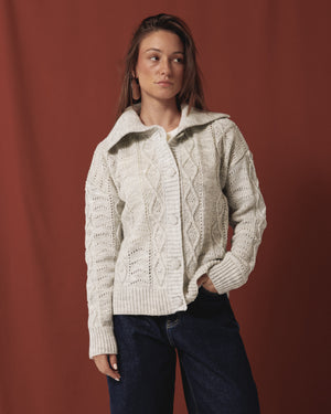 Cable Knit Sweater in Grey