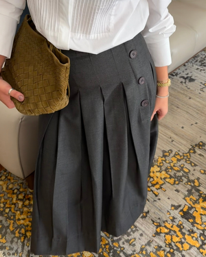 Classic Pleats Skirt in Dark Grey