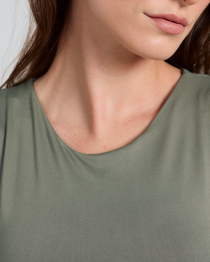 Soft Scoop Basic Top in Olive
