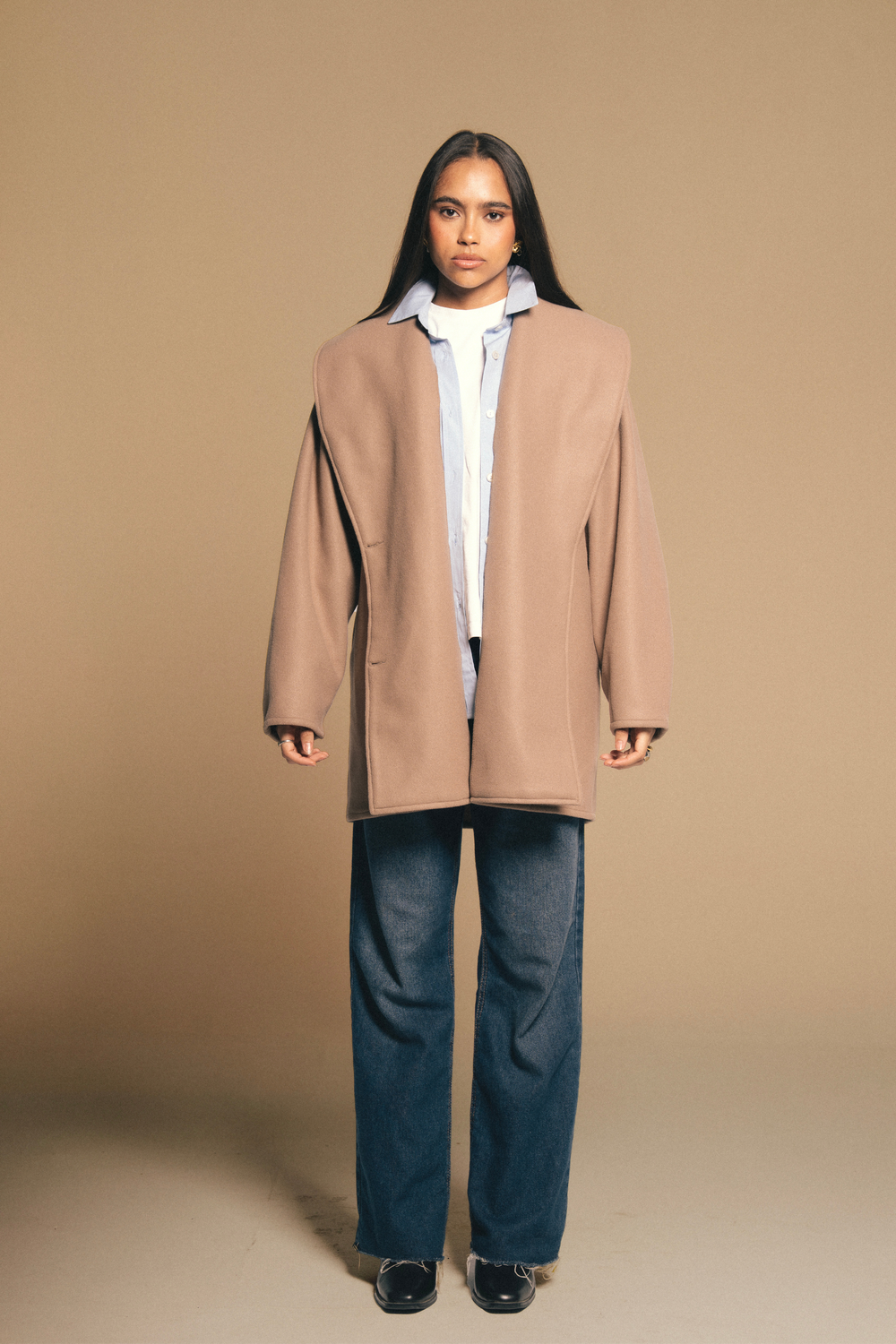 Double Breasted Cardigan in Cafe