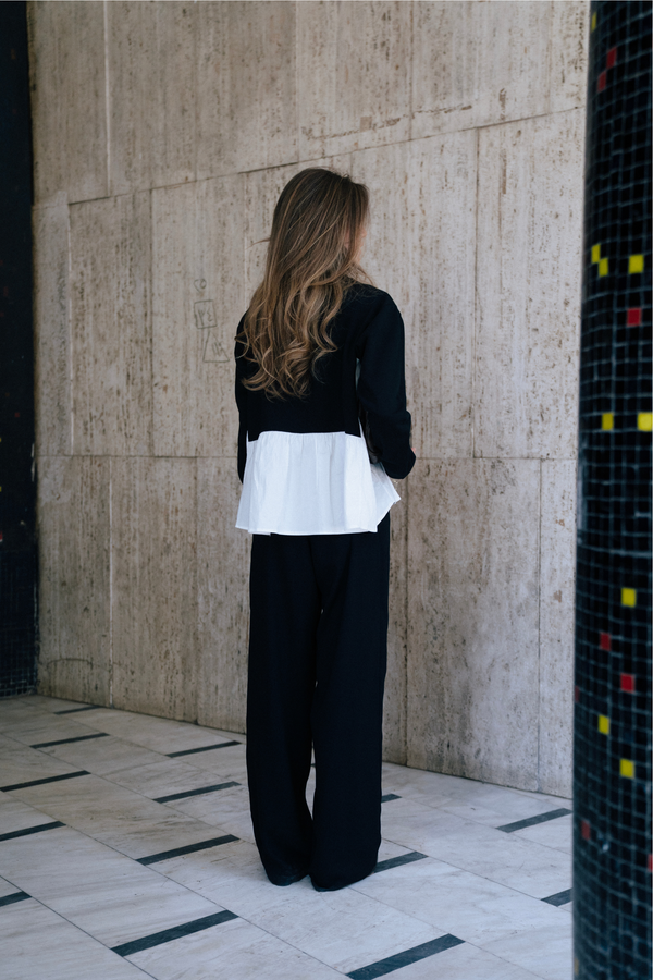 Back To Basic Top in Black X White