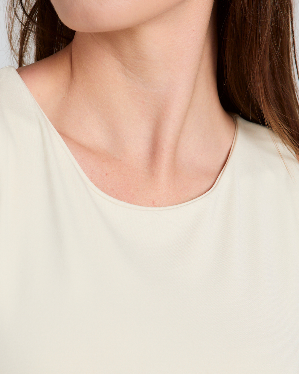 Soft Scoop Basic Top in Cream