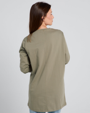 Easy To Do It Long Sleeve Tee in Olive