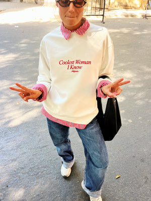 Coolest Woman I Know Sweatshirt in Off White