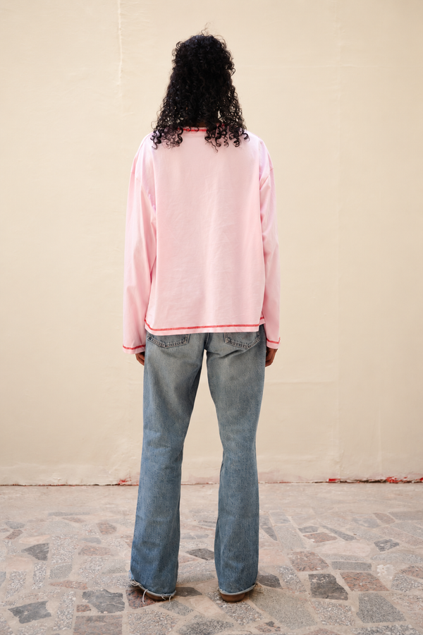 Nesaa Know Best Long Sleeve T-Shirt In Pink