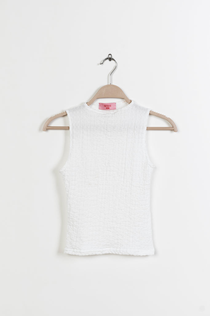 Textured Tank Top in White