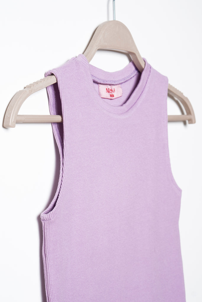 Ribbed Tank Top in Lilac