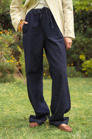 Drawstring Denim Pants