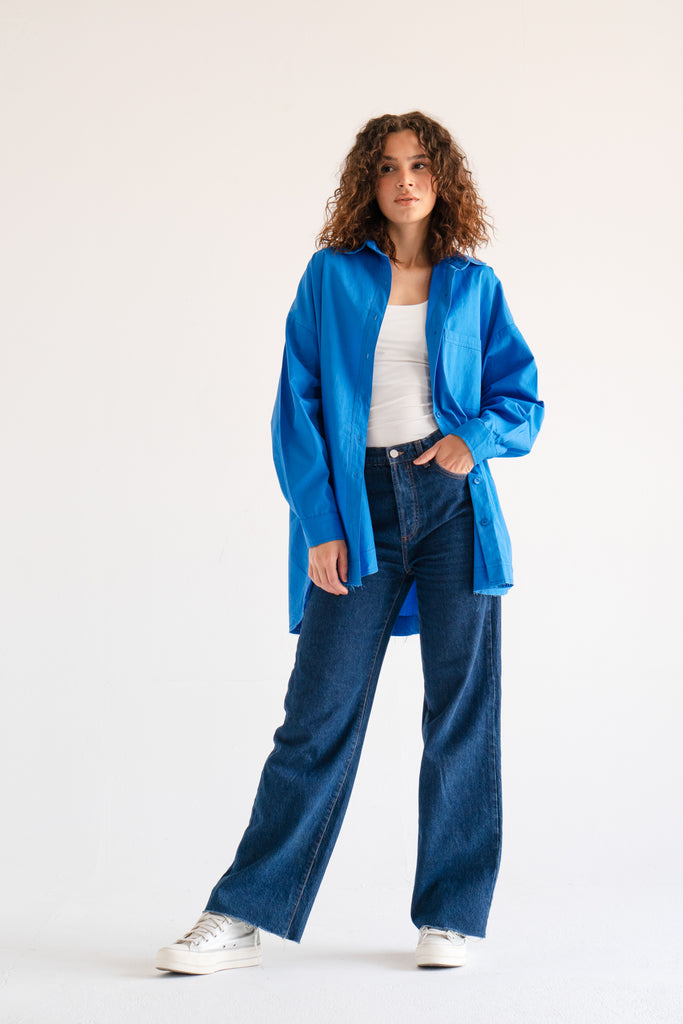 Urban Poplin Shirt in Blue