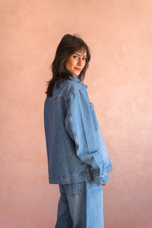 Denim Polo in Light Blue