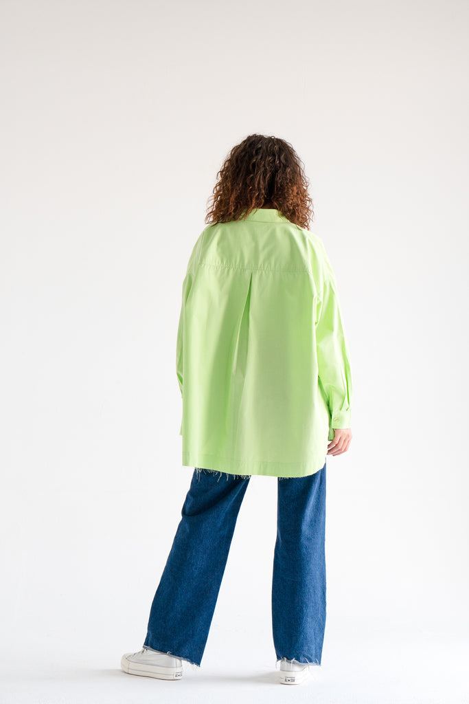 Urban Poplin Shirt in Lime
