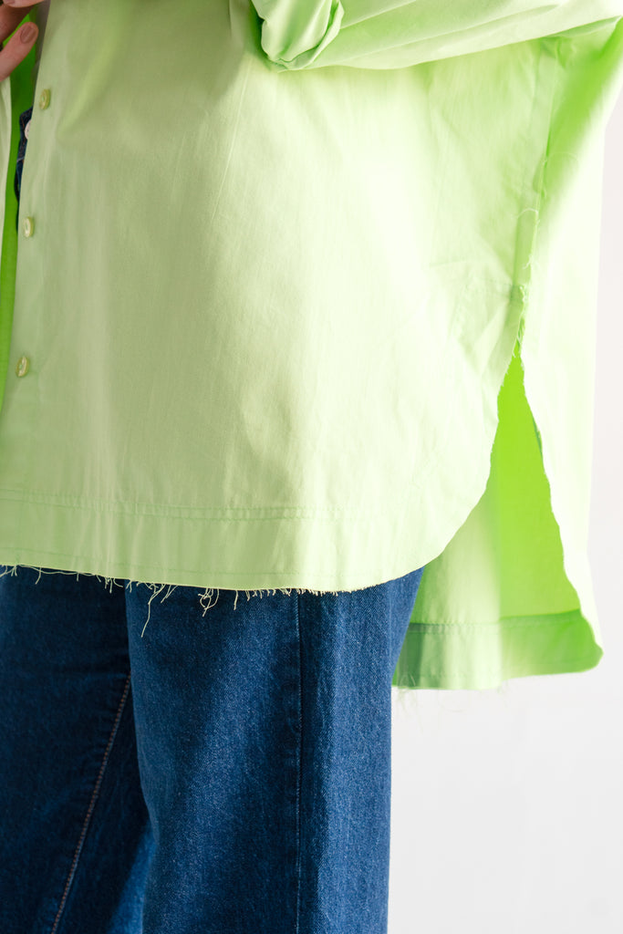 Urban Poplin Shirt in Lime
