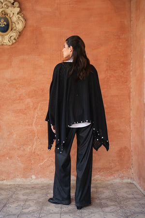 Studded Cape Top in Black