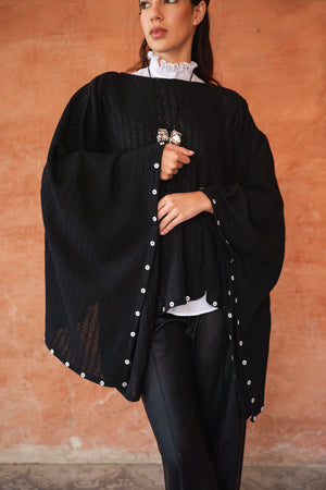 Studded Cape Top in Black