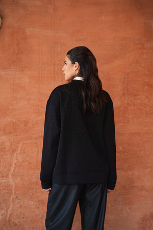 Bedazzled Crewneck in Black