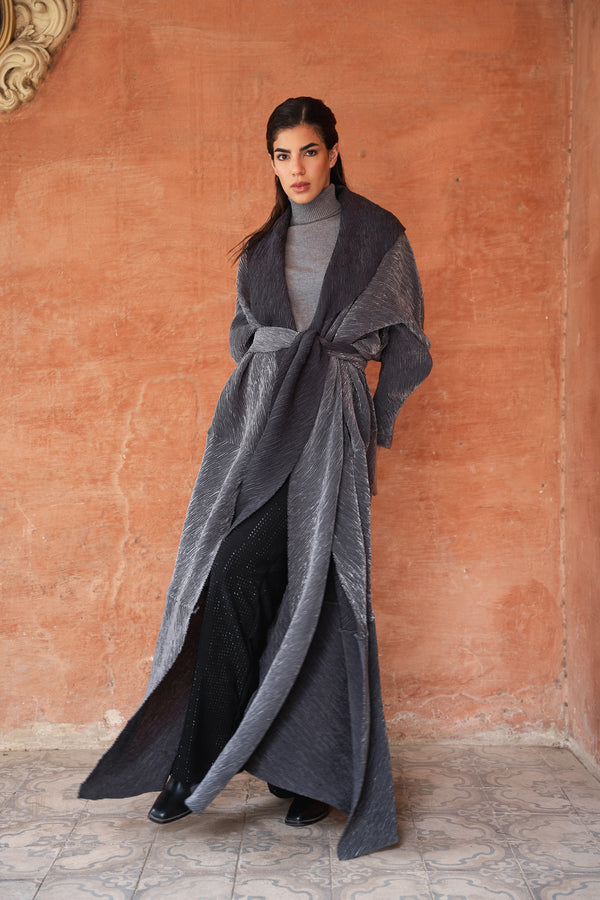 Pleated Kaftan in Grey