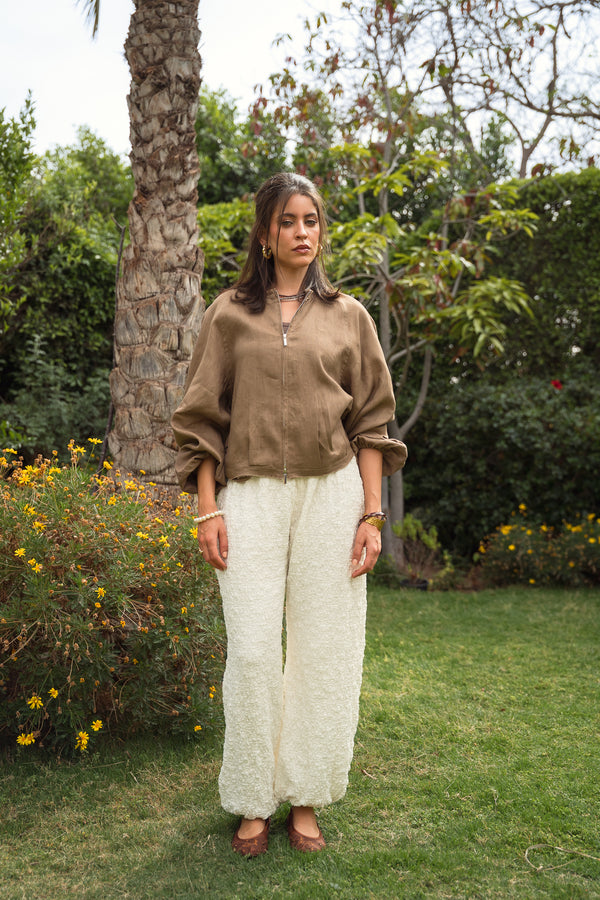 Balloon Lace Pants in White