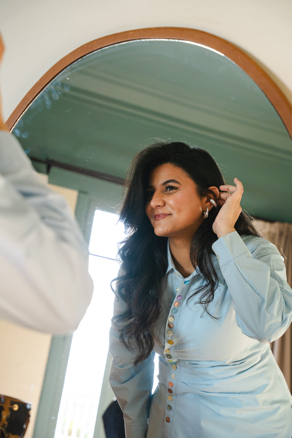 Multicolored Button Up Shirt in Blue