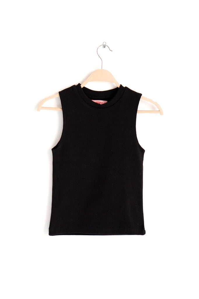 Ribbed Tank Top in Black