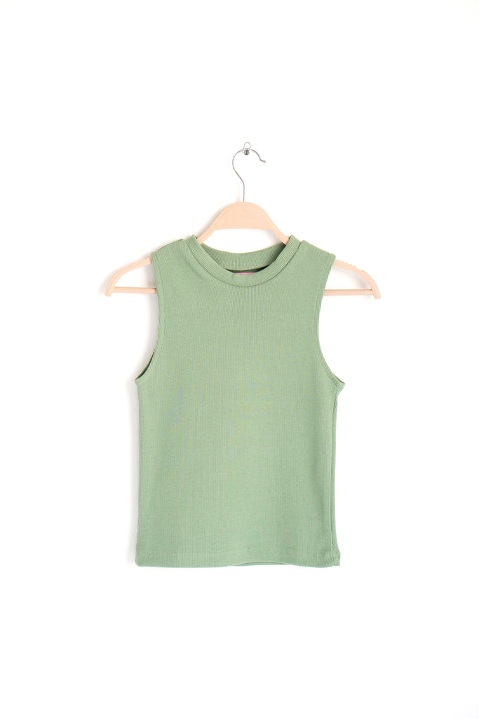 Ribbed Tank Top in Green