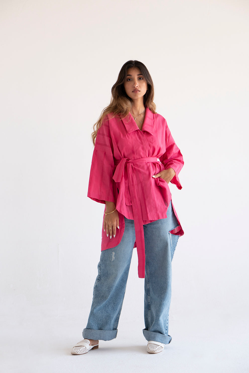 Swept Away Shirt in Fucshia