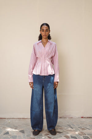 Baggy Balloon Denim Pants in Blue