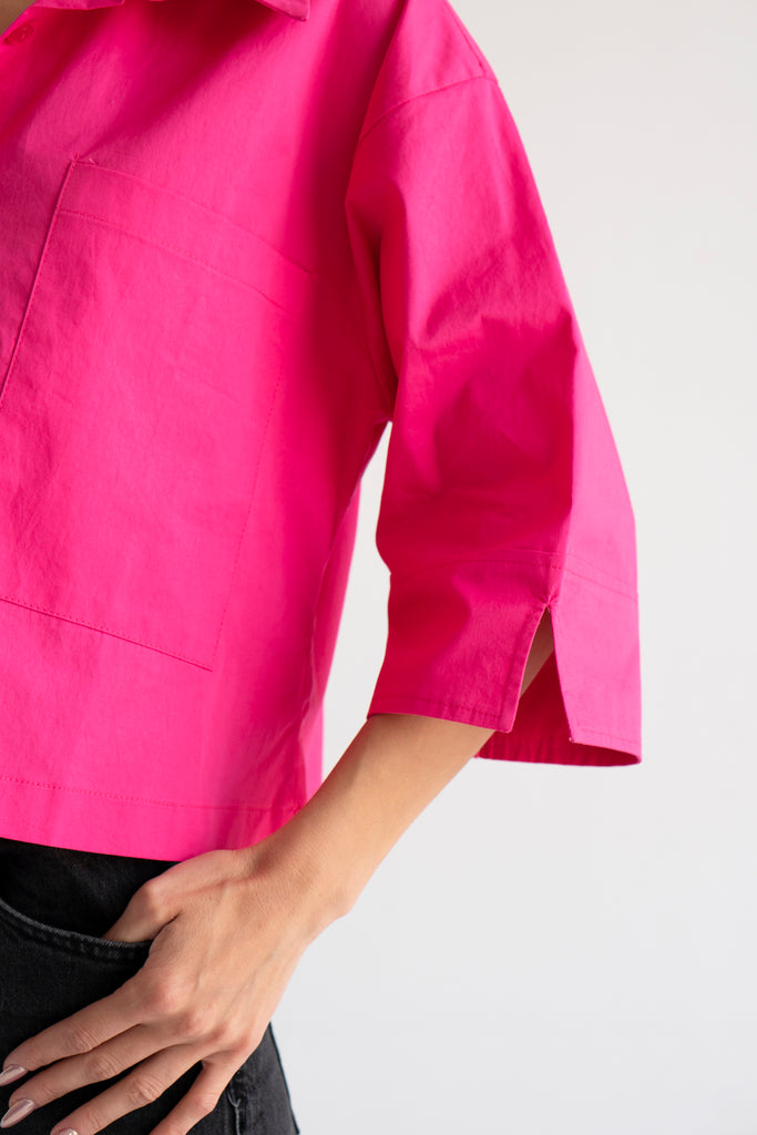 Blossom Button-Up Shirt in Fuchsia