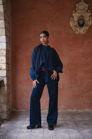 Balloon Top in Navy