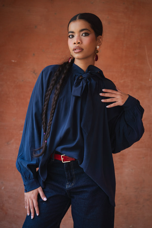 Balloon Top in Navy