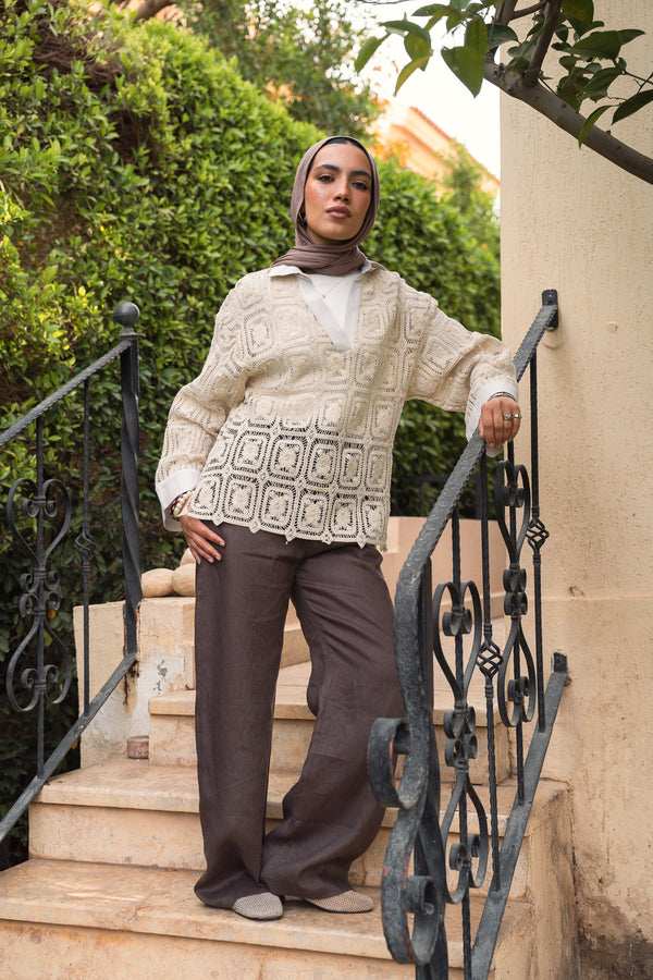 Crochet Linen Top