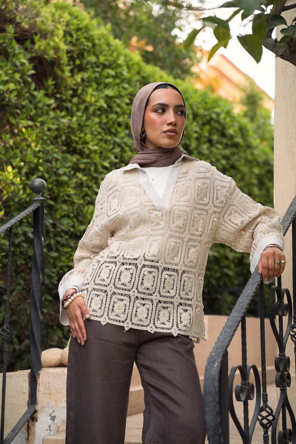 Crochet Linen Top