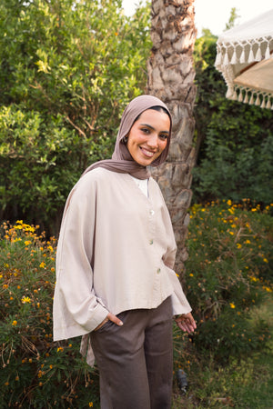 Back-Tie Top in Beige