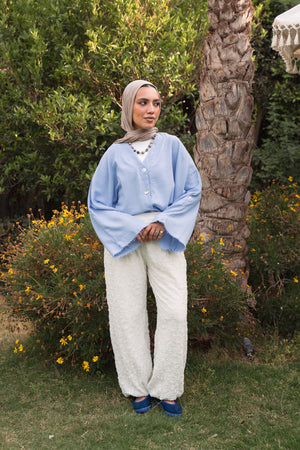 Back-Tie Top in Baby Blue