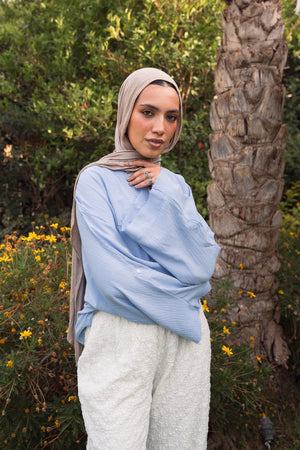 Back-Tie Top in Baby Blue