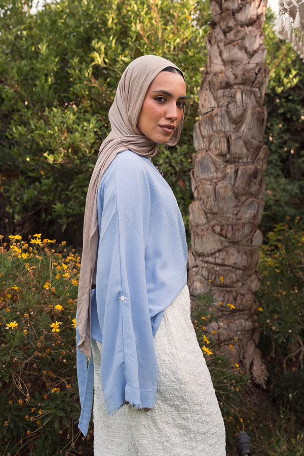 Back-Tie Top in Baby Blue