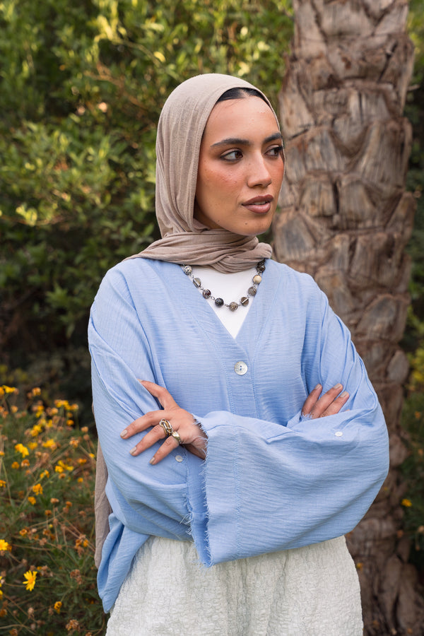 Back-Tie Top in Baby Blue