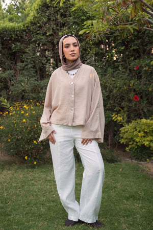 Back-Tie Top in Cafe