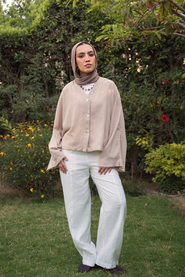 Back-Tie Top in Cafe
