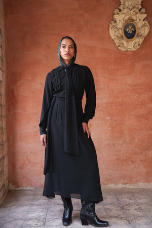 Chiffon Dress in Black