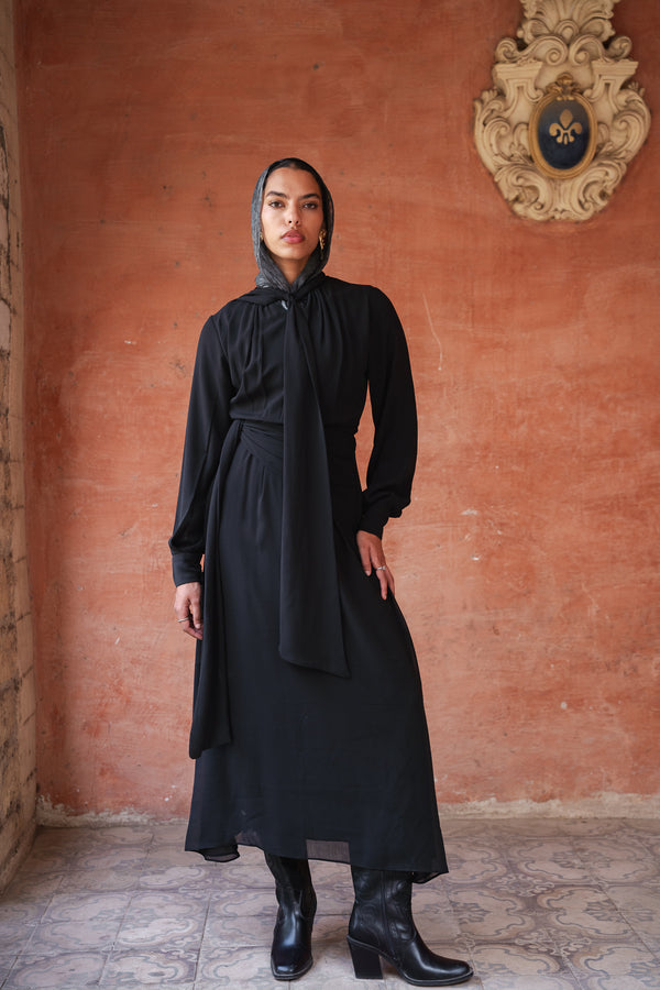 Chiffon Dress in Black