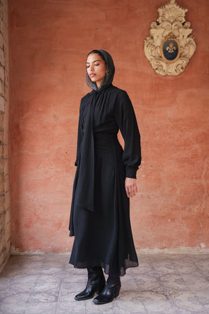 Chiffon Dress in Black