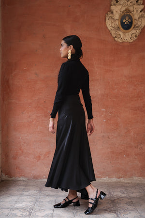 Multi Cut Skirt in Black