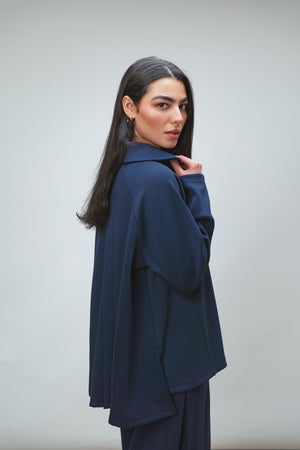 Ultra Soft Single Pleat Set in Navy