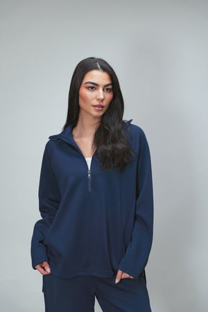 Ultra Soft Single Pleat Set in Navy